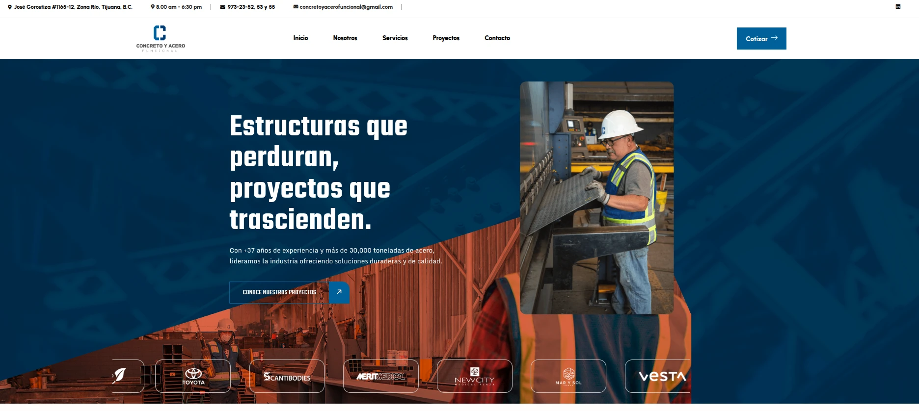 Portada de cafunsa.com vista en escritorio